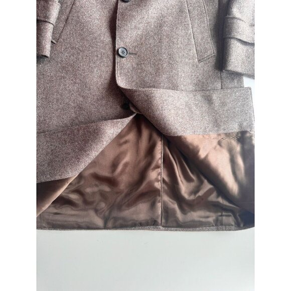Vintage Men's SAMUELSOHN Taupe Brown 100% Wool Overcoat Coat Jacket, Size 38R - Picture 9 of 16